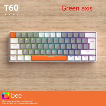 Mechanical Keyboard Color Matching Game Notebook 62 Keys Portable - Bee Green Shaft