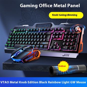 Silver Eagle V2G5 Mechanical Feeling Metal Keyboard Mouse Headset Three-piece Suit - Black Mixed Keyboard And Mouse