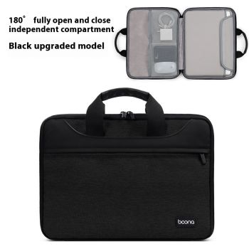 Encapsulate Full Open And Close Laptop Bag Men And Women Business - Black-16or17Inch