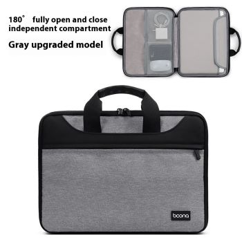 Encapsulate Full Open And Close Laptop Bag Men And Women Business - Gray-14or15or15.6Inch