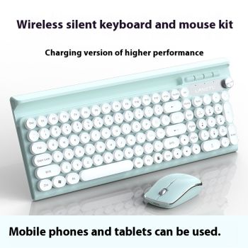 Lt500 Computer Wireless Keyboard And Mouse Set - White Blue Suit