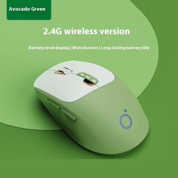 Mute Wireless Bluetooth Mouse Computer Office Mouse - Matcha Green