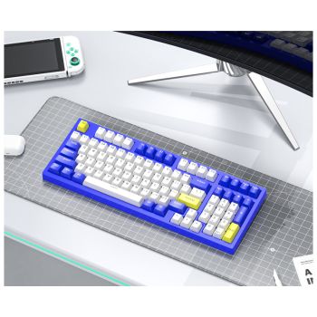 Mechanical Keyboard Customized Three-mold Machinery Key Mouse Suit - Sky Blue