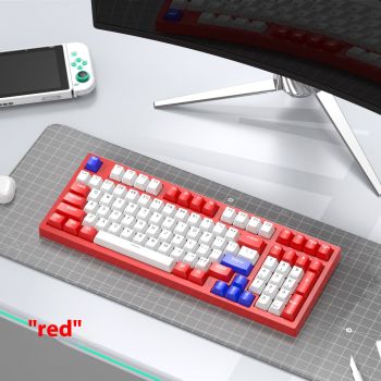 Mechanical Keyboard Customized Three-mold Machinery Key Mouse Suit - Carmine