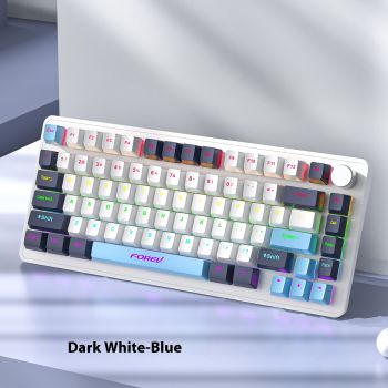 Mechanical Keyboard Customized Three-mold Machinery Key Mouse Suit - Dark White Blue