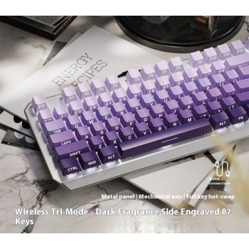 Mechanical Keyboard 87 Key Wired E-sports Game Good-looking Side Engraving Computer Office - Star Purple Three Model