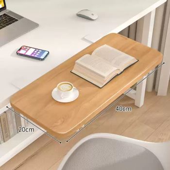 Desktop Extension Plate Foldable Office Table Enlarged Side Extension Widened Arm Support Keyboard Bracket - Wooden white bracket-40x20cm