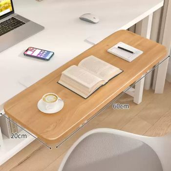 Desktop Extension Plate Foldable Office Table Enlarged Side Extension Widened Arm Support Keyboard Bracket - Wooden white bracket-60x20cm