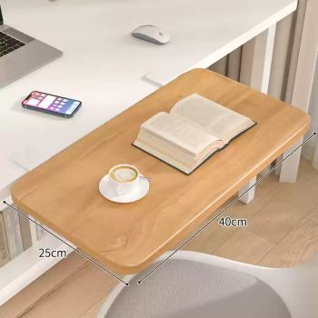 Desktop Extension Plate Foldable Office Table Enlarged Side Extension Widened Arm Support Keyboard Bracket - Wooden white bracket-40x25cm