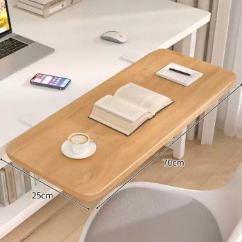 Desktop Extension Plate Foldable Office Table Enlarged Side Extension Widened Arm Support Keyboard Bracket - Wooden white bracket-70x25cm