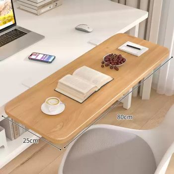 Desktop Extension Plate Foldable Office Table Enlarged Side Extension Widened Arm Support Keyboard Bracket - Wooden white bracket-80x25cm
