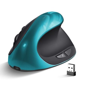 Three Generations Wireless Charging Vertical Mouse Ergonomic Mouse - Charging Blue Android Port