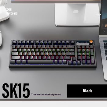 Wired With Knob E-sports Games Notebook Computer Mechanical Keyboard - Black