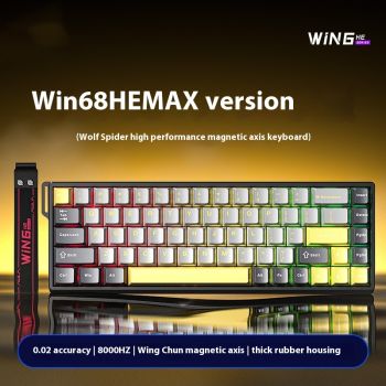 Magnetic Axis Mechanical Keyboard Specially For Gaming - WIN68HEmax Black Gray Yellow