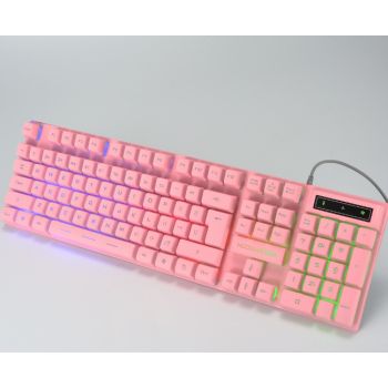 TX35 Mechanical Feeling Computer Laptop Desktop Business Keyboard - G103 Pink