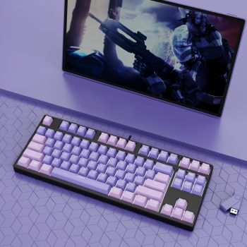 87 Key Wired Game Hot Plug Two Colors Mechanical Keyboard - Color 12