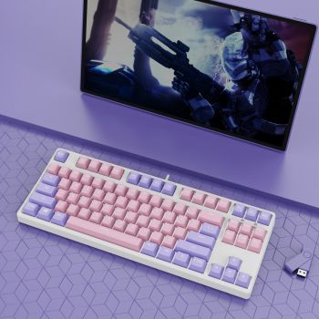 87 Key Wired Game Hot Plug Two Colors Mechanical Keyboard - Color 7