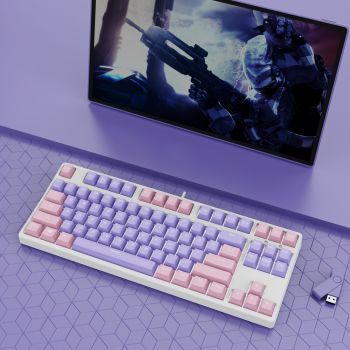 87 Key Wired Game Hot Plug Two Colors Mechanical Keyboard - Color 8