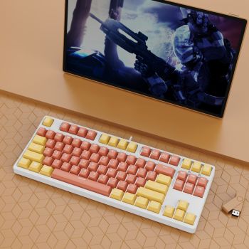 87 Key Wired Game Hot Plug Two Colors Mechanical Keyboard - Color 30