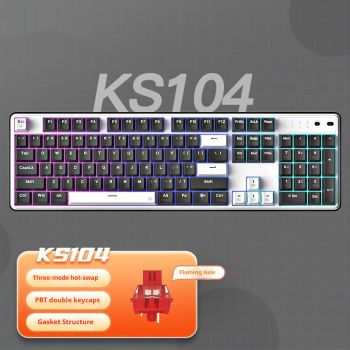 Red Dragon Three-model Mechanical Keyboard - Black And White Red Axis