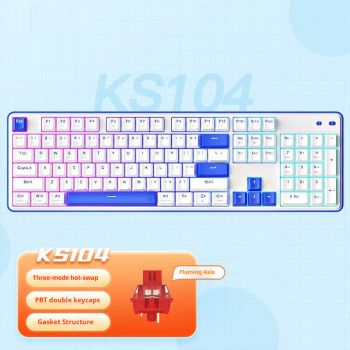 Red Dragon Three-model Mechanical Keyboard - White Blue Red Axis
