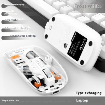 Transparent Wireless Mouse Desktop Computers And Laptop Office Home Mouse - White-Single Mode