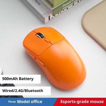 Bluetooth Wired Three-model Mouse Office Notebook Game Multi-color Mute Wireless Mouse - Orange-Three Mode-348