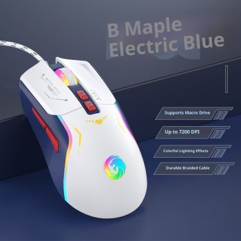 Gaming E-sports Home Universal Wired Mouse - Blue And White