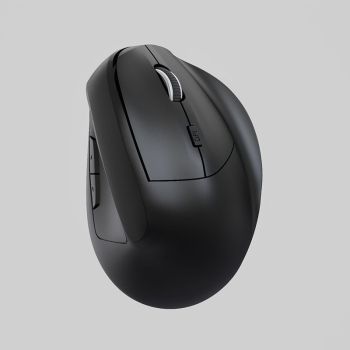 Wireless Bluetooth Vertical Mouse - Rechargeable Black