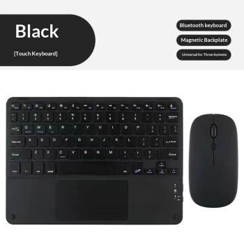 Compatible With Tablet External Touch-control Bluetooth Keyboard - Cool Black