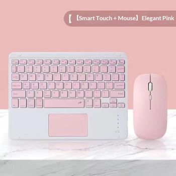 Compatible With Tablet External Touch-control Bluetooth Keyboard - Light Elegant Pink