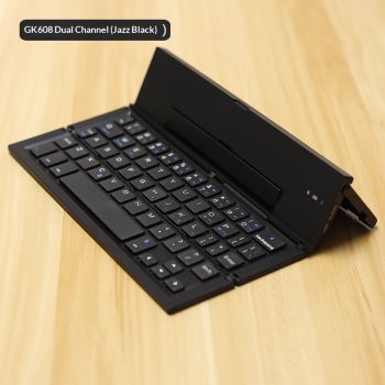 Geyes Bluetooth Wireless Foldable Keyboard, Three-System Dual-Mode - Black