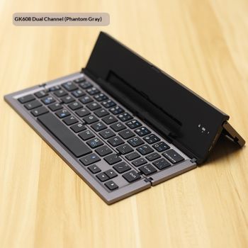 Geyes Bluetooth Wireless Foldable Keyboard, Three-System Dual-Mode - Iron Gray