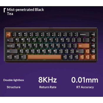 Three-mode Magnetic-axis Mechanical Gaming Keyboard For Esports - Black Tea