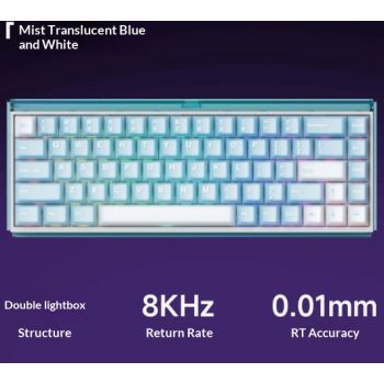Three-mode Magnetic-axis Mechanical Gaming Keyboard For Esports - Blue And White