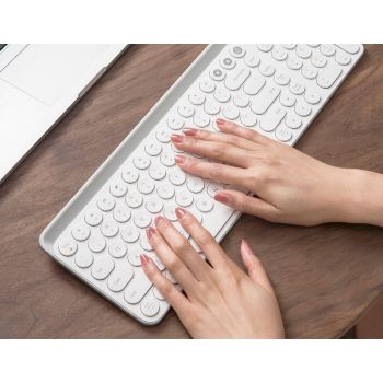 Home Office Business Bluetooth Wireless Smart Keyboard - White