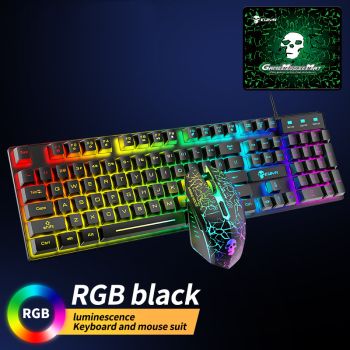 Kuiying T6RGB Luminous Keyboard And Mouse Set - Black-RGB glow