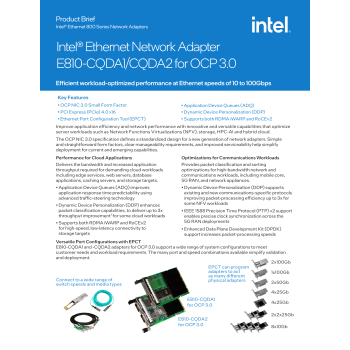 Intel Networking E810CQDA2OCPV3 Ethernet Network Adapter OCP3.0 E810-CQDA2 Retail