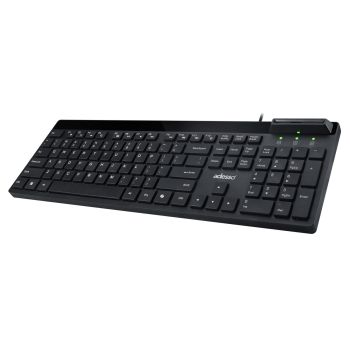 Adesso AKB-140SB Wired USB Desktop Keyboard with Smart Card Reader, Full Size