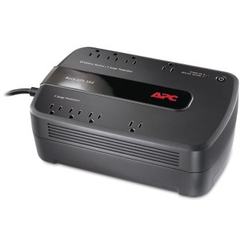 APC BE550G 8-AC Outlet and Data Line 550-VA/330-Watt PC/Gaming/Networking Back-UPS Battery Backup with 340-Joules Surge Protection, 5-Ft. Cord, BE550G