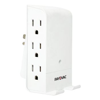 RAYOVAC SS-Q615 6-AC Outlet 540-Joules Surge Protector Wall Tap with Wireless Charging Phone Holder, SS-Q615