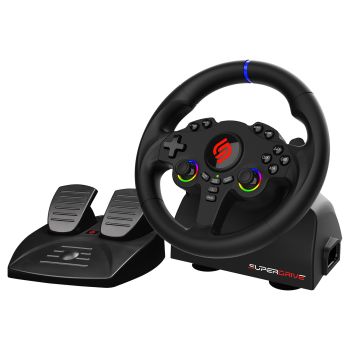 Subsonic SA5720-2 Superdrive 220 RS-5 Racing Wheel with Pedal Set and Dual LED Sticks for PS5 and PC