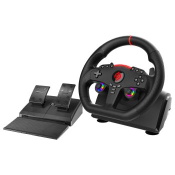 Subsonic SA5721-1 Superdrive 270 GT Racing Wheel with Pedal Set and Dual LED Sticks for PS3, PS4, Xbox One, Xbox Series XS, Switch/Switch 2, PC