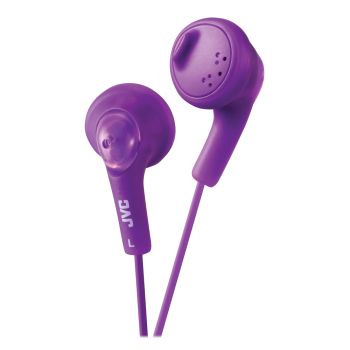 JVC HAF160V Gumy Wired Earbuds In-Ear Headphones with In-Line Mic/Remote and 3.5-mm Connector, HA-F160 (Purple)