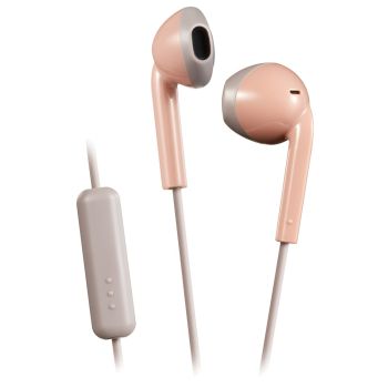JVC HAF19MPT Wired Retro In-Ear Earbuds with In-Line Mic/Remote and 3.5-mm Connector, HAF19M (Pink)