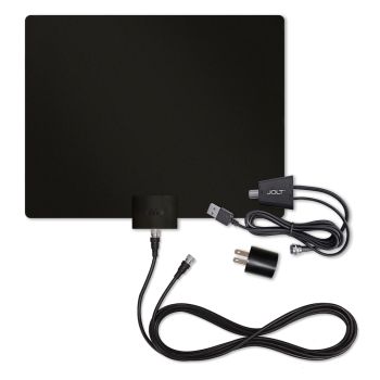 Mohu MH-110584BB Leaf 50 Original Paper-Thin Indoor TV Antenna, Amplified, UHF VHF, 60-Mile Range, Multi-Directional, 4K UHD, NEXTGEN TV with 12-Ft. Cable