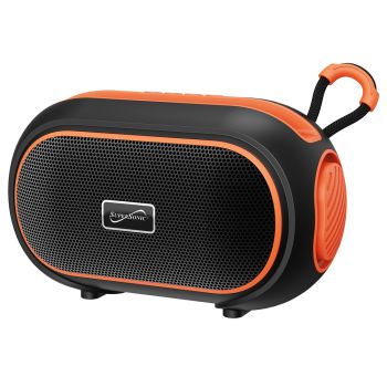 Supersonic SC-2334BT ORG 7-Watt-RMS VIBE!! DOCK Portable Bluetooth Rechargeable Speaker with Phone Holder, TWS, FM, USB/microSD Inputs, Strap (Orange)