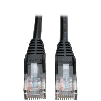 Tripp Lite by Eaton N001-025-BK CAT-5/5E Snagless Molded Solid UTP Ethernet Cable, Black (25 Ft.)