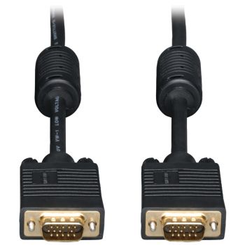 Tripp Lite by Eaton P502-006 1536/1080p VGA Male/Male HD15 High-Resolution RGB Coaxial Cable, Black, P502 (6 Ft.)