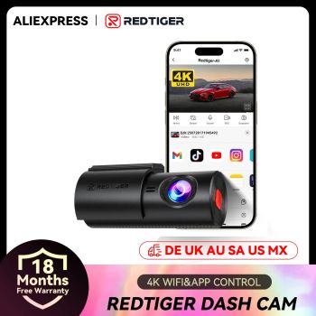 REDTIGER A1 4K Mini Dash Cam WiFi & APP Control Compact Car Camera Super Night Vision G-Sensor 24H Parking Mode Loop Recording